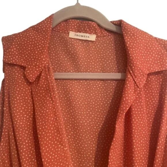 Promesa Polka Dotted Wrap Blouse - Picture 2 of 5